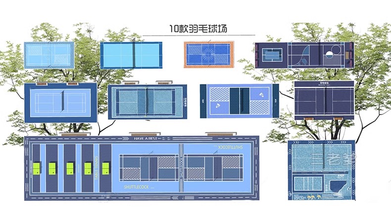 图片[21]-篮球场SU模型户外体育馆运动健身公园足球羽毛球场地草图大师素材-大怪兽分享