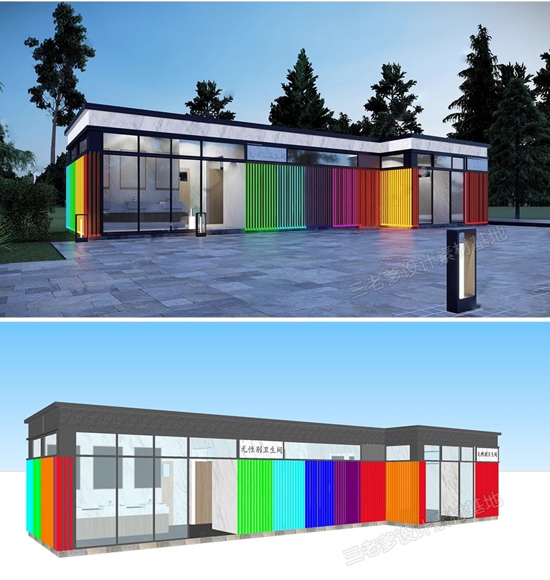 图片[9]-1250套，现代中式园林公厕景区卫生间公共设施建筑设计SU模型库CAD施工图-大怪兽分享