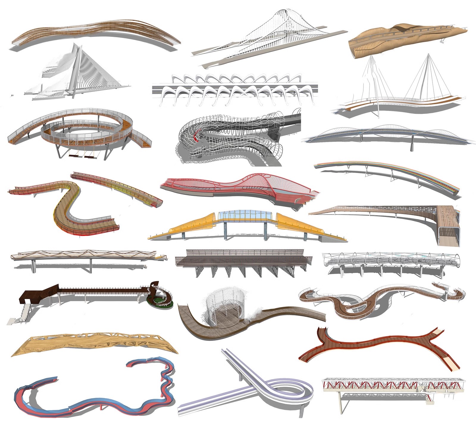 图片[22]-公园景观木栈道SU模型水榭木桥观光亲水平台sketchup草图大师素材-大怪兽分享