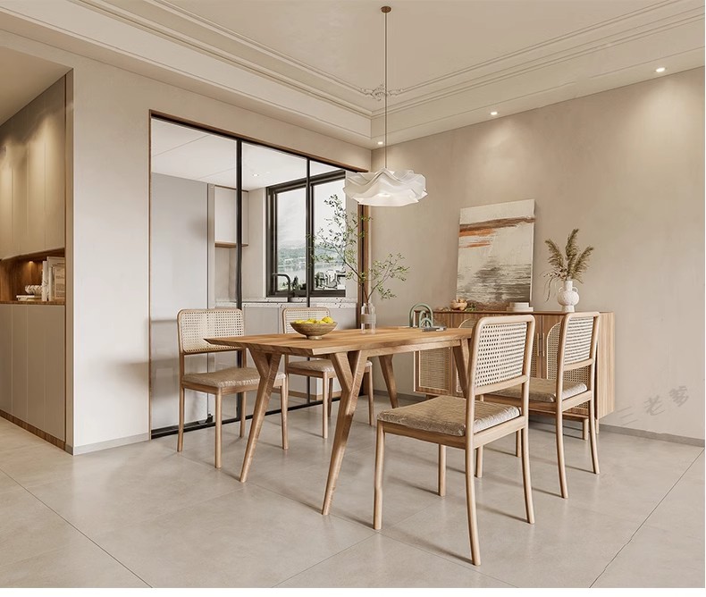 图片[25]-现代新中式侘寂奶油风家装餐厅餐桌椅子组合家具SU模型库草图大师-大怪兽分享