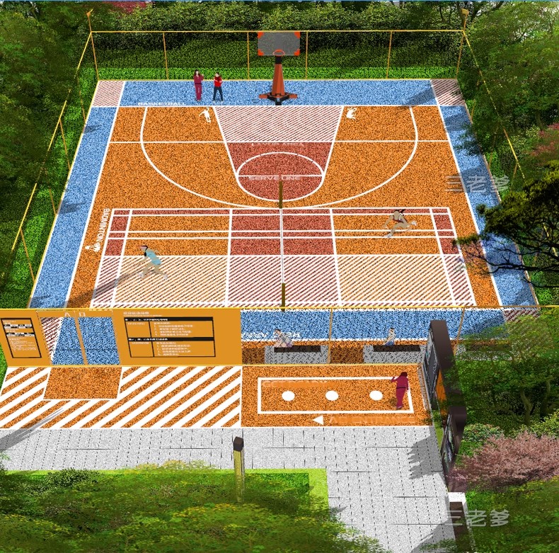 图片[25]-篮球场SU模型户外体育馆运动健身公园足球羽毛球场地草图大师素材-大怪兽分享