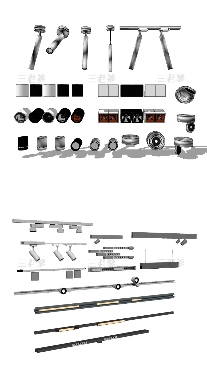 图片[27]-现代筒灯轨道射灯线条磁吸坎内嵌灯条双头舞台展示草图大师SU模型-大怪兽分享