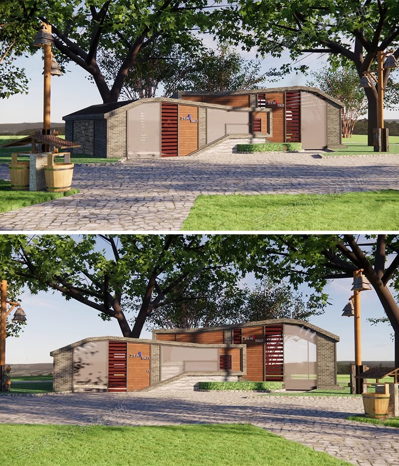 图片[13]-1250套，现代中式园林公厕景区卫生间公共设施建筑设计SU模型库CAD施工图-大怪兽分享