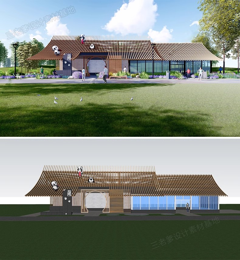 图片[16]-1250套，现代中式园林公厕景区卫生间公共设施建筑设计SU模型库CAD施工图-大怪兽分享