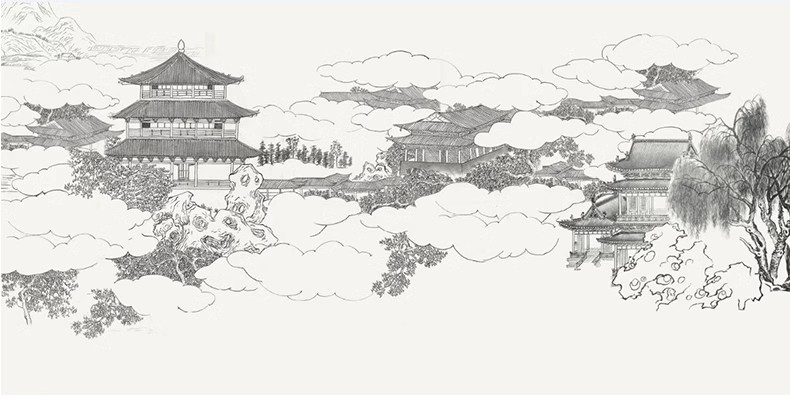图片[24]-中式新中式壁画山水花鸟建筑背景墙壁纸装饰画高清材质SU贴图素材-大怪兽分享