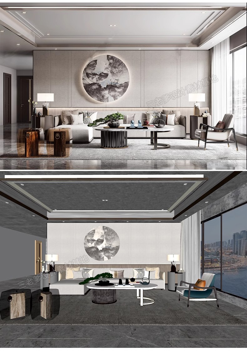 图片[23]-新中式风格SU模型室内家装客厅沙发家具餐桌椅卧室床草图大师素材-大怪兽分享