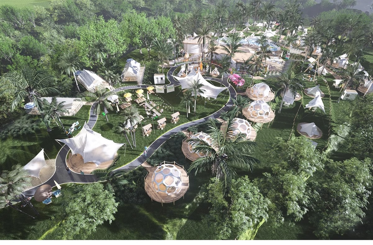 露营公园SU模型景观自驾游房车帐篷营地规划基地烧烤野餐草图大师-大怪兽分享