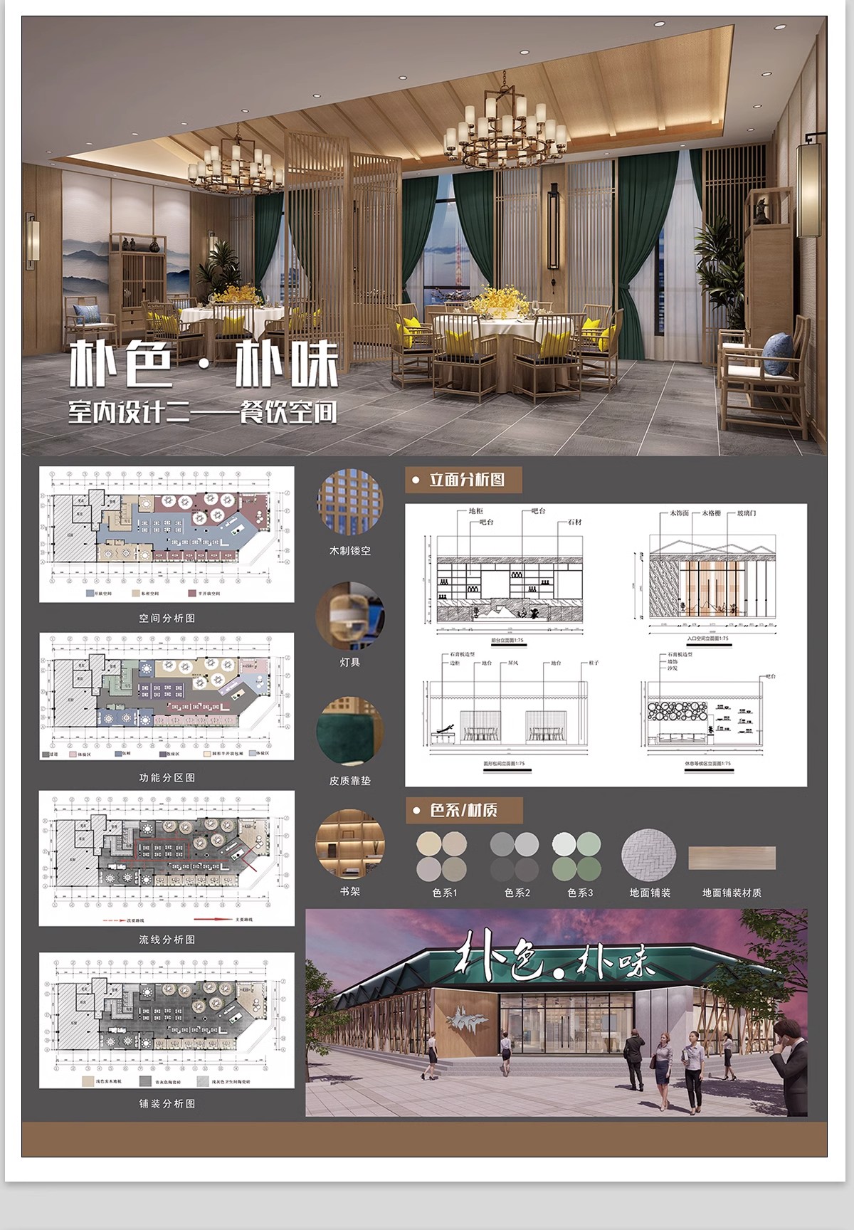 餐饮空间茶餐厅酒 甜品店 室内设计排版素材源文件PSD分层PS展板-大怪兽分享