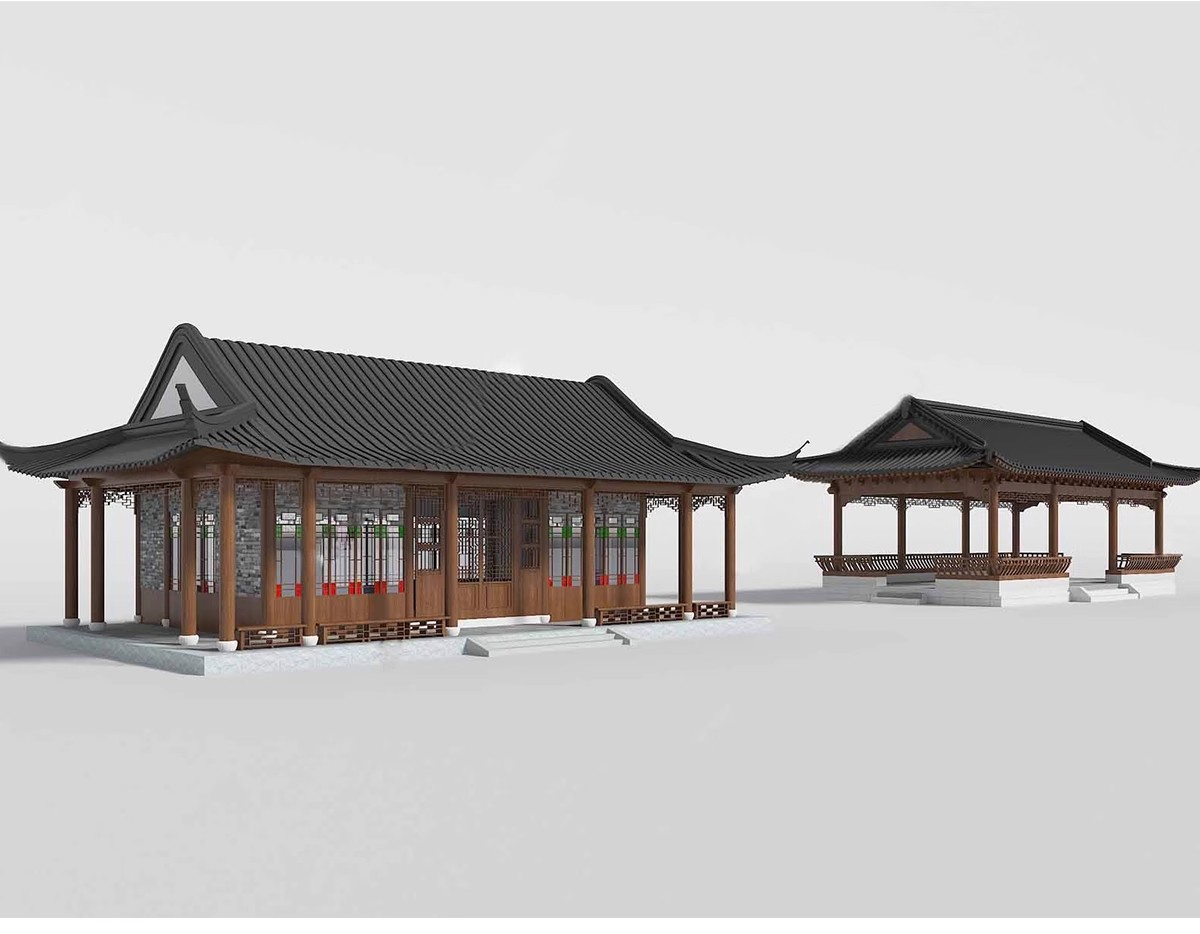 草图大师古建su模型 中式古建筑sketchup亭子城墙牌楼设计素材库-大怪兽分享