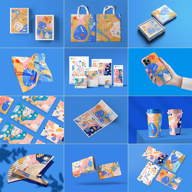 文创品牌产品VI提案logo手机壳海报包装纸盒样机psd设计素材模板-大怪兽分享