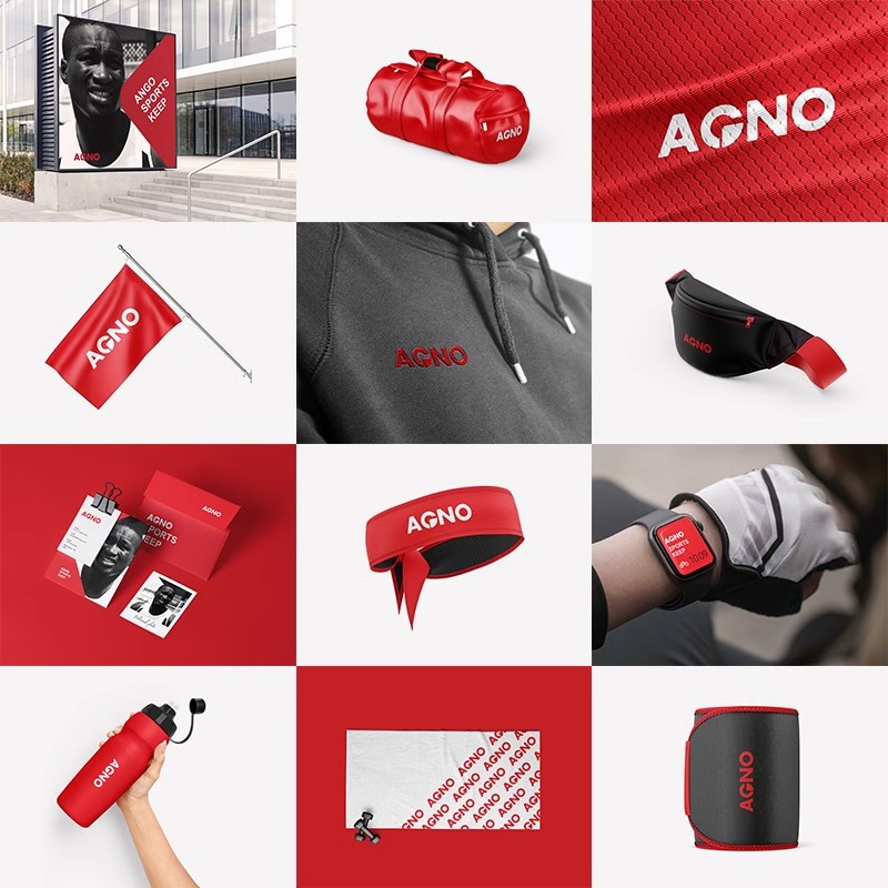 健身房体育运动品牌VI提案智能贴图样机LOGO效果展示PSD设计素材-大怪兽分享