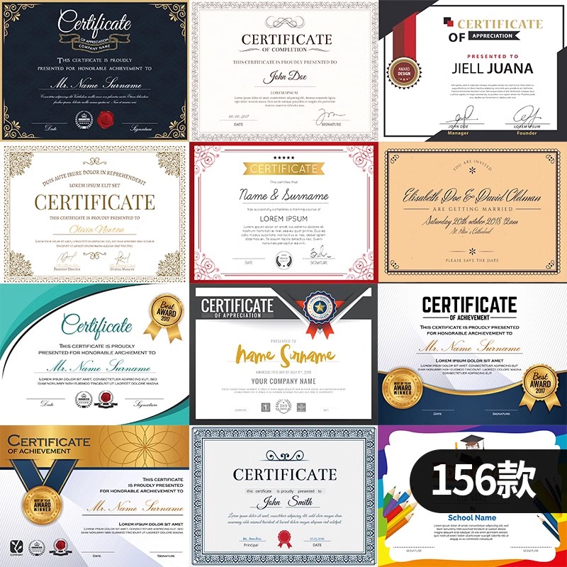 欧式边框品牌授权书毕业奖状荣誉证书聘书证明ai矢量设计素材模板-大怪兽分享