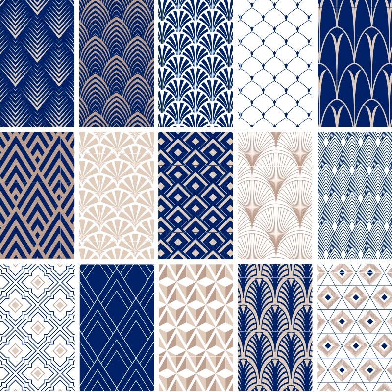 SL-75传统国潮几何图形印花图案无缝拼接底纹花纹背景Ai矢量素材-大怪兽分享