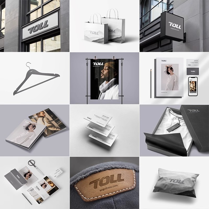 高端服装品牌LOG0提案文创产品VI样机毕业设计作品PS样机素材模板-大怪兽分享