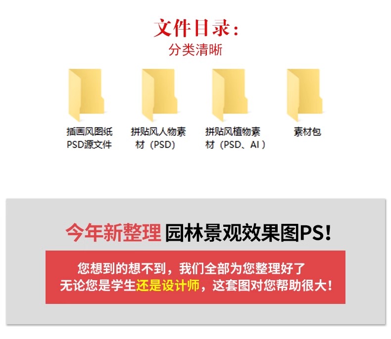 图片[4]-小清新插画风PS/AI素材库植物人物拼贴园林景观建筑分析PSD效果图-大怪兽分享