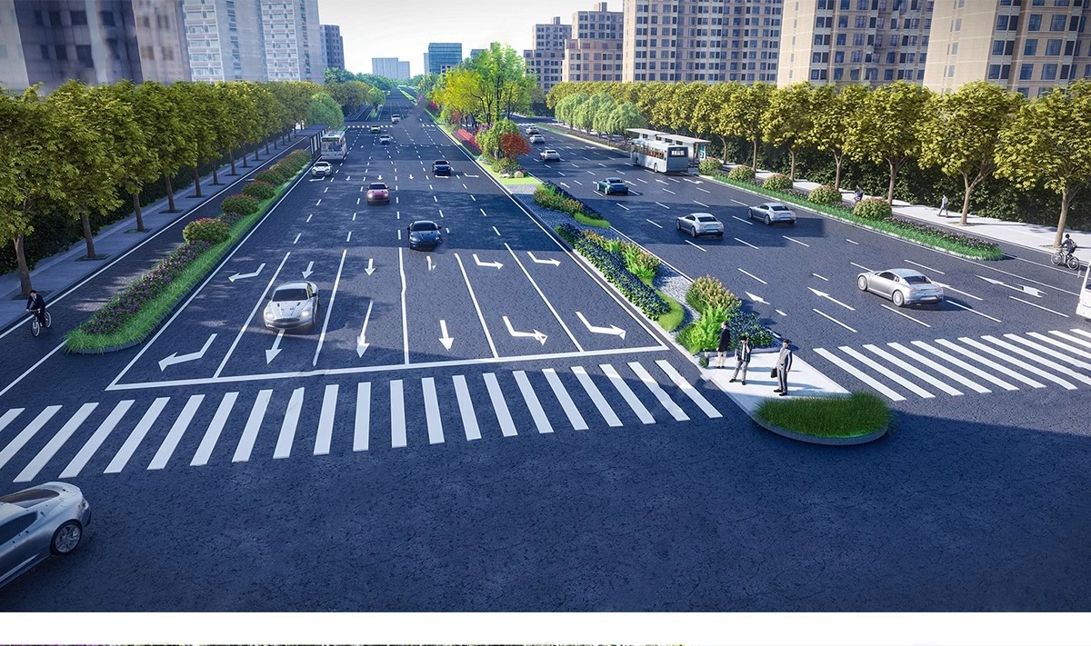 图片[4]-城市道路公路车行道斑马线地面指示线十字交通路口su模型草图大师-大怪兽分享