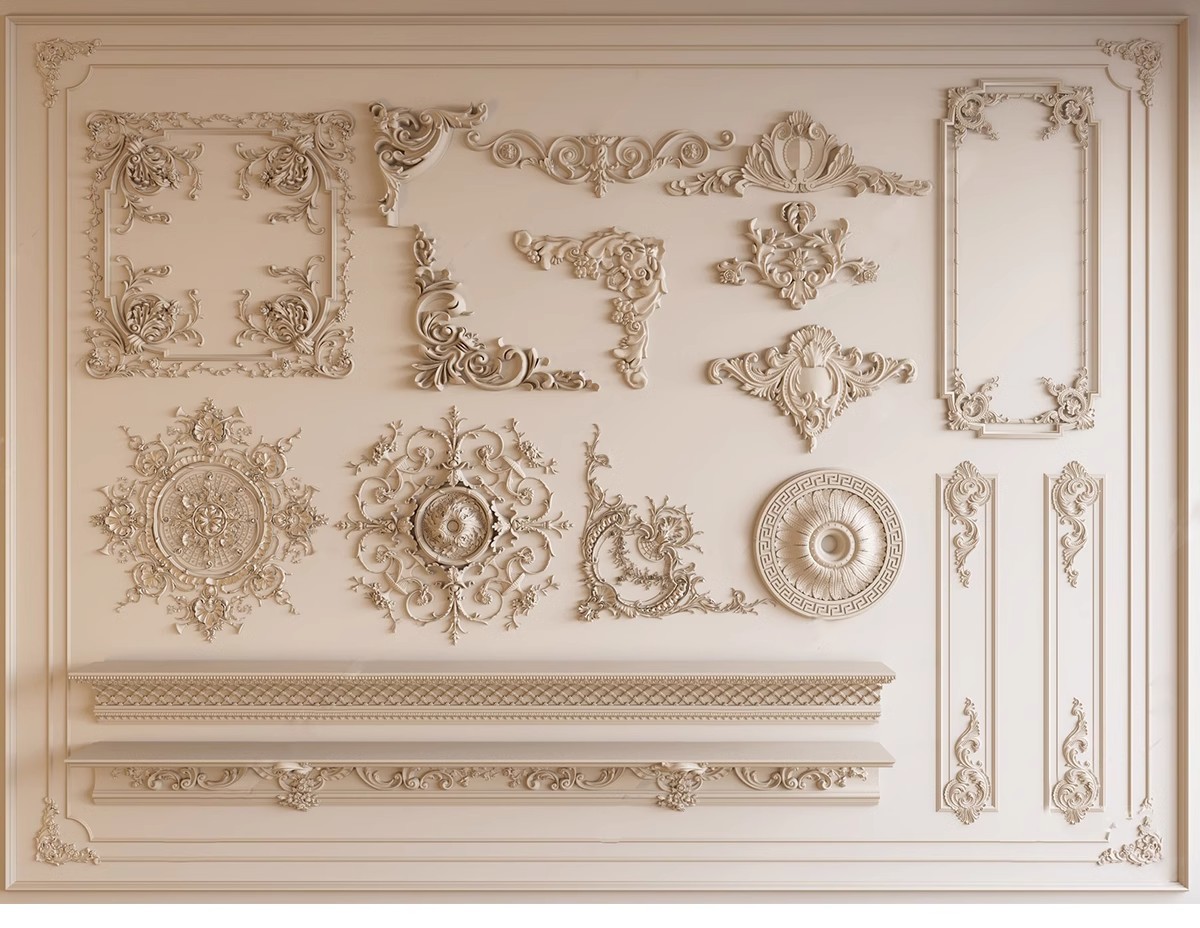 图片[4]-草图大师欧式法式雕花角花罗马柱石膏线条角线建筑构件SU模型库-大怪兽分享