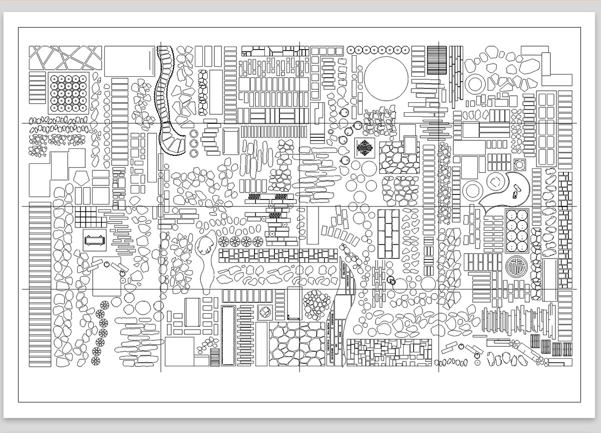 图片[4]-步道汀步小路CAD施工图 地面园林铺装中式别墅庭院景观小品图库块-大怪兽分享