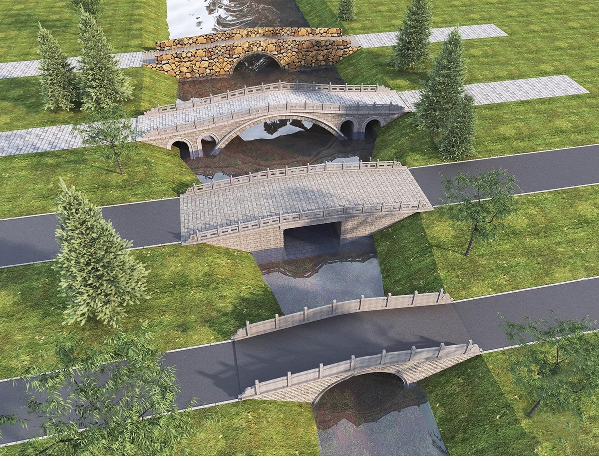图片[3]-景观桥石桥拱桥木桥SU模型sketchup设计素材库新中式草图大师小桥-大怪兽分享