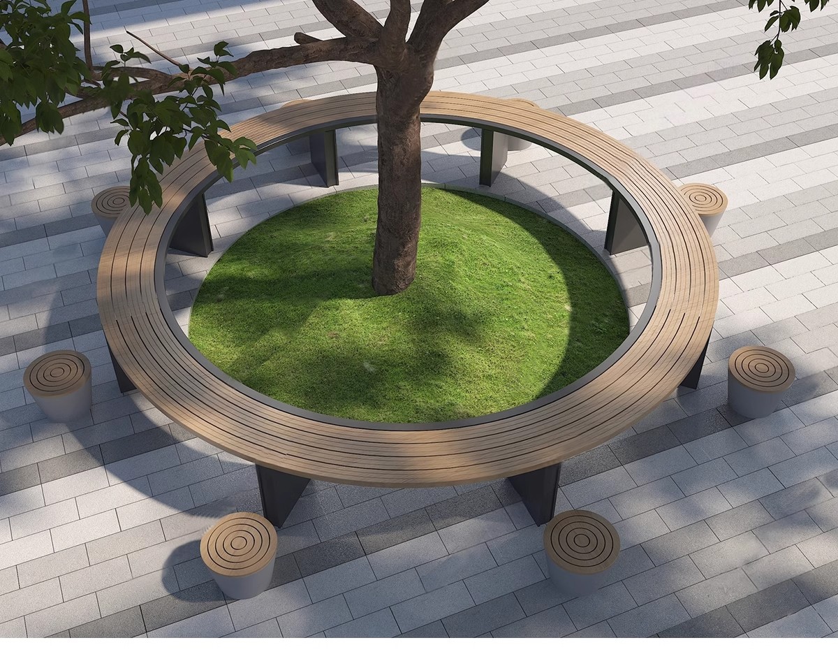 图片[4]-园林异形树桌户外吧台现代公园景观树池创意休闲座椅卡座SU模型-大怪兽分享