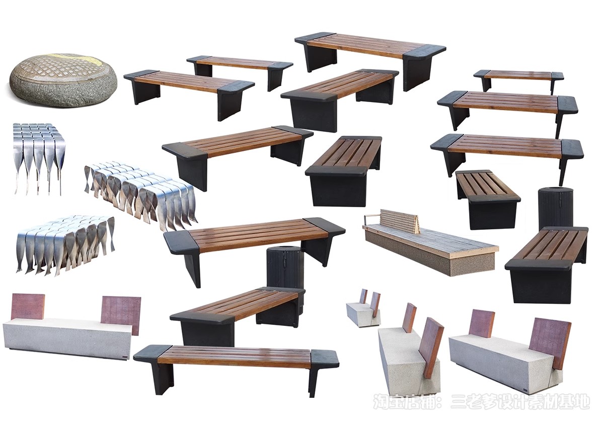 图片[4]-景观座椅树池坐凳ps素材 户外休闲公共公园小区PSD免扣效果图后期-大怪兽分享