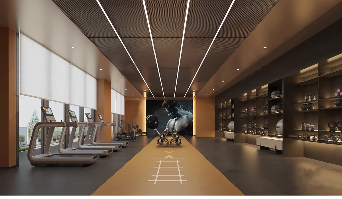 图片[4]-现代工业风健身房SU模型配套CAD施工图俱乐部私教瑜伽室草图大师-大怪兽分享