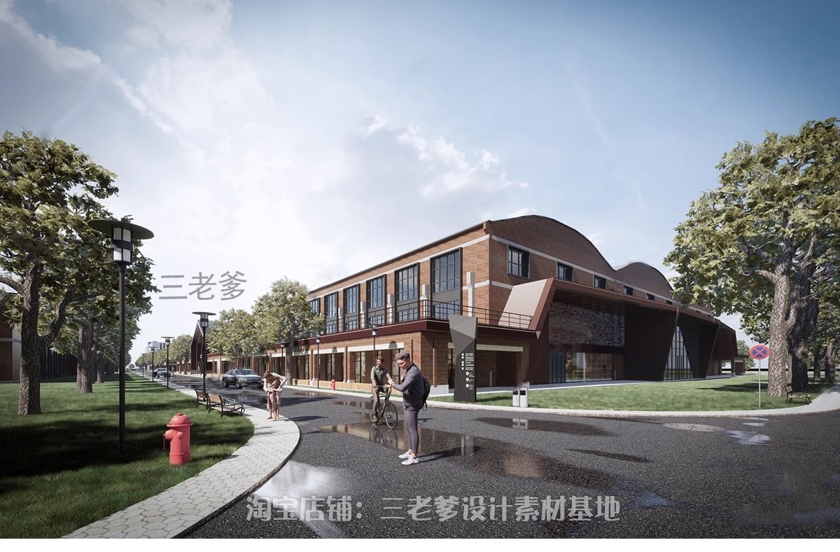 图片[4]-废弃工厂厂房仓库改造办公楼创意园区竞赛风建筑SU模型CAD施工图-大怪兽分享