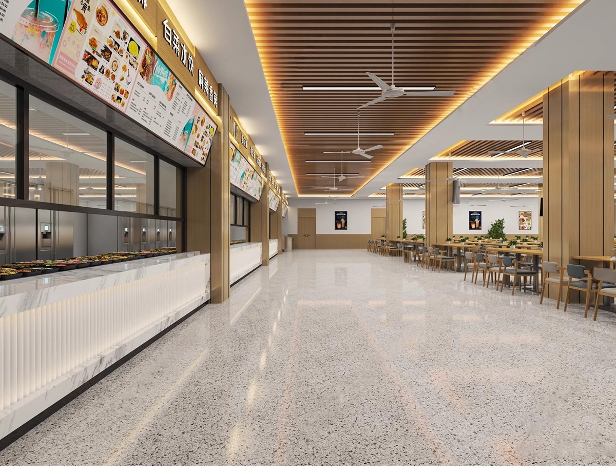 图片[3]-餐厅企业公司学校大学生员工食堂SU模型 CAD施工图快餐厅草图大师-大怪兽分享