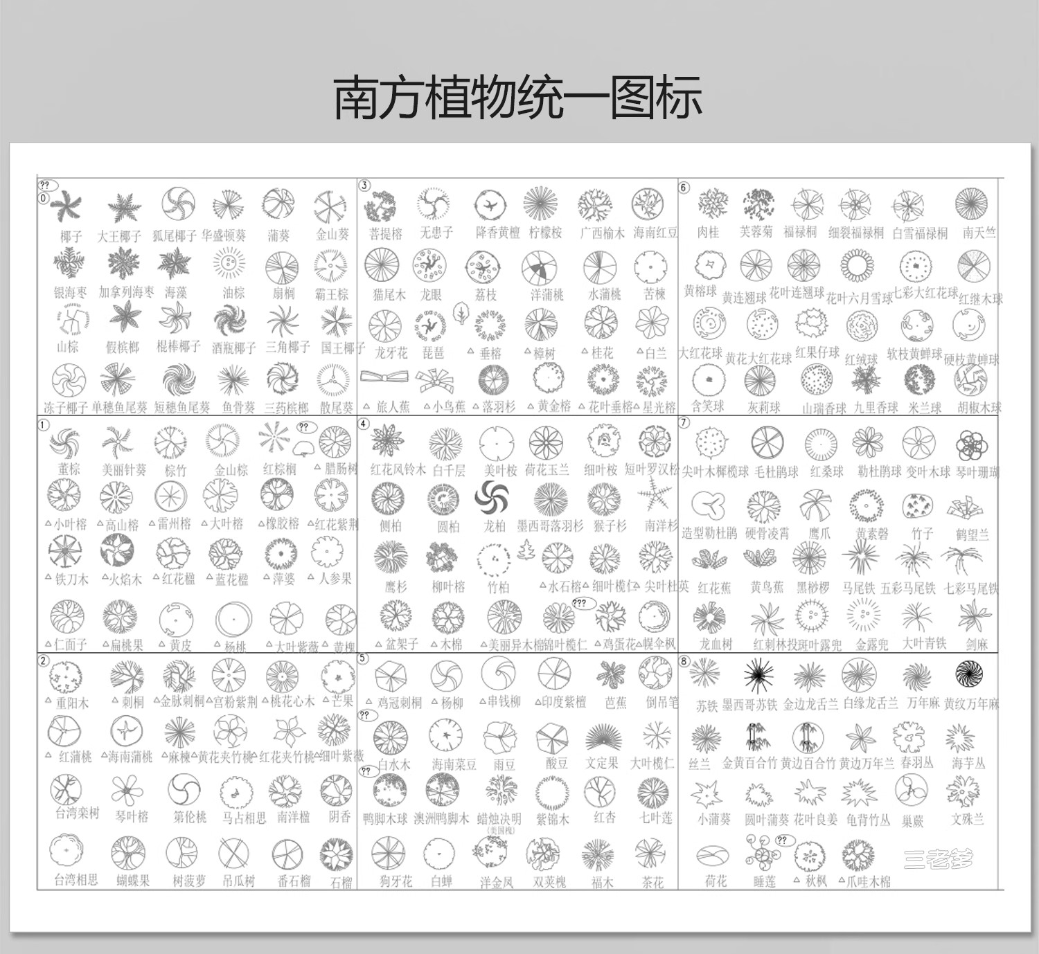图片[4]-园林景观树木植物CAD施工图库 乔木绿草花灌木植物平面铺装素材块-大怪兽分享