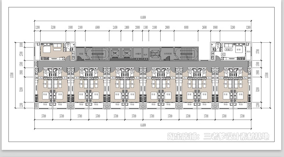 图片[4]-宿舍楼公寓楼CAD平面布局图学校职工学生建筑施工图设计布置方案-大怪兽分享