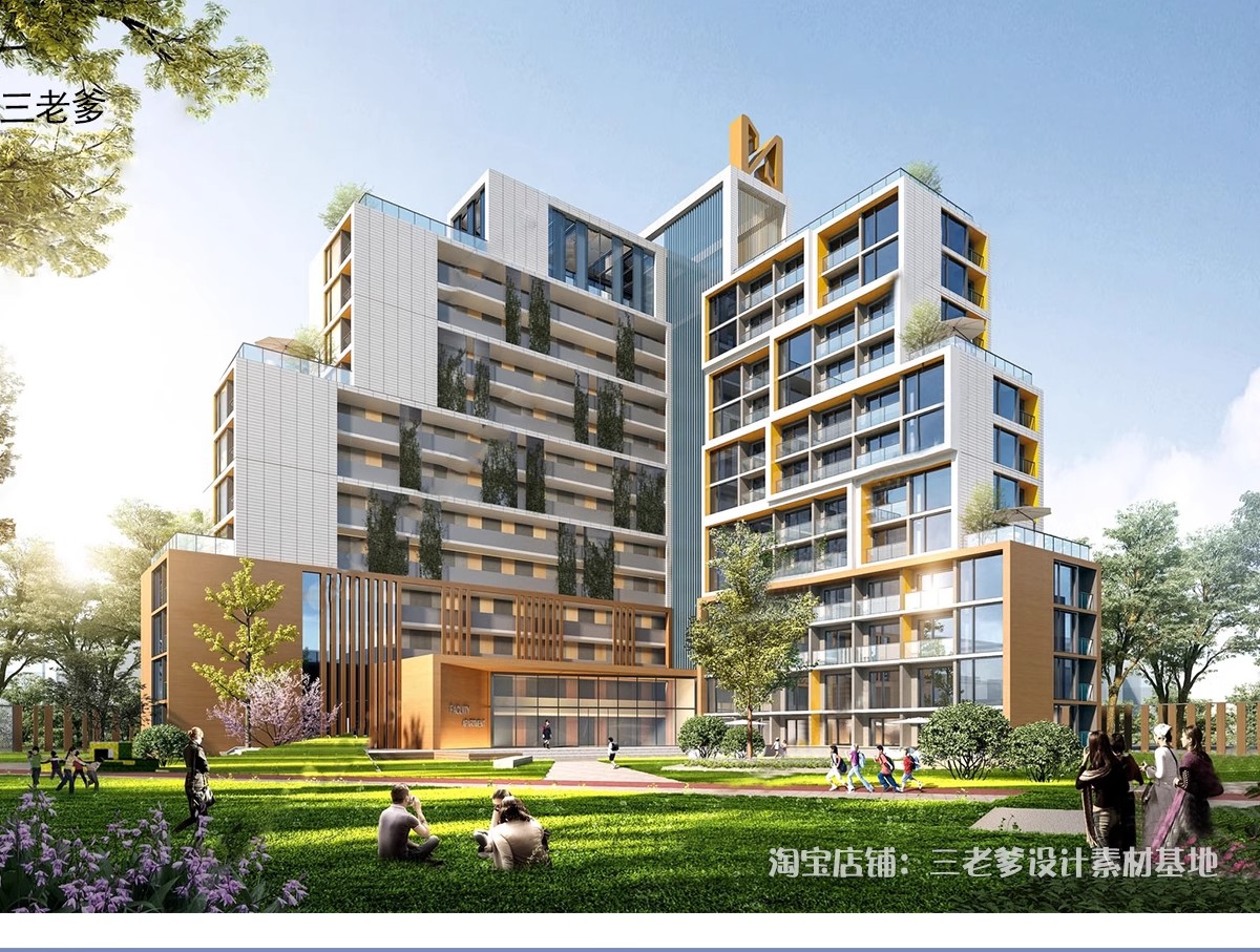 图片[4]-宿舍楼SU模型现代工厂区学校学生寝室职工公寓楼住宅建筑草图大师-大怪兽分享