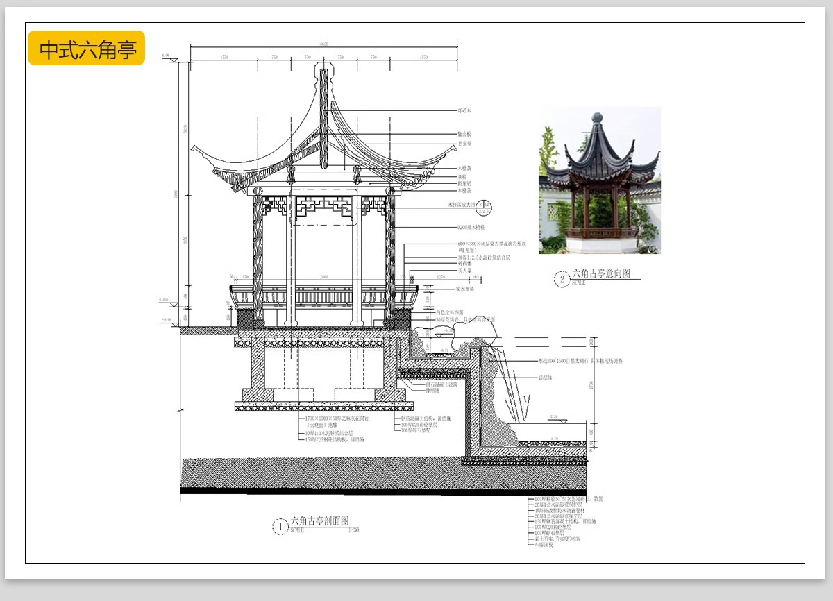图片[4]-仿古凉亭廊架连廊水榭中式古典园林古建平立面景观亭子CAD施工图-大怪兽分享