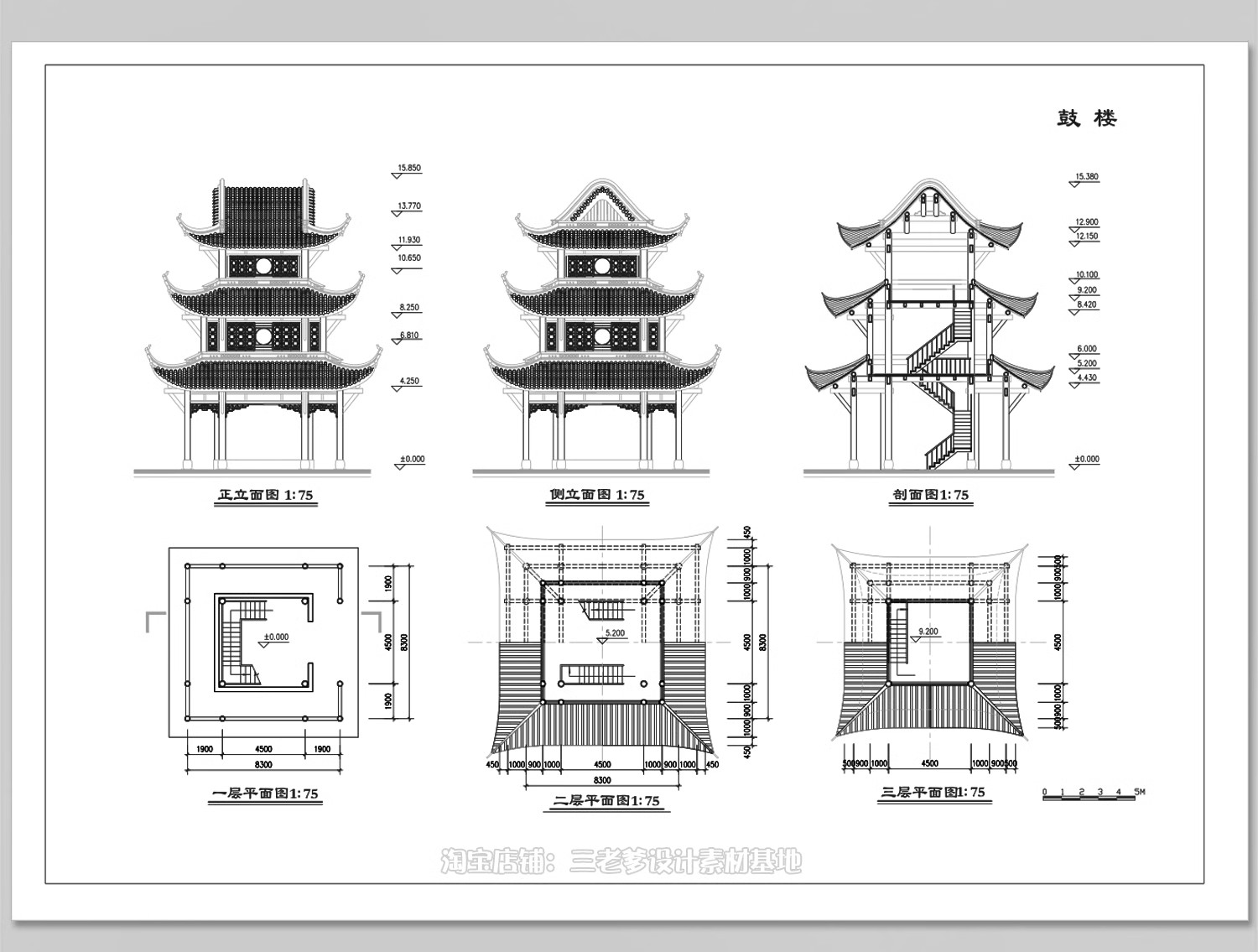 图片[4]-古典园林平面图CAD施工图中式仿古建筑景观景区庭院方案素材图库-大怪兽分享