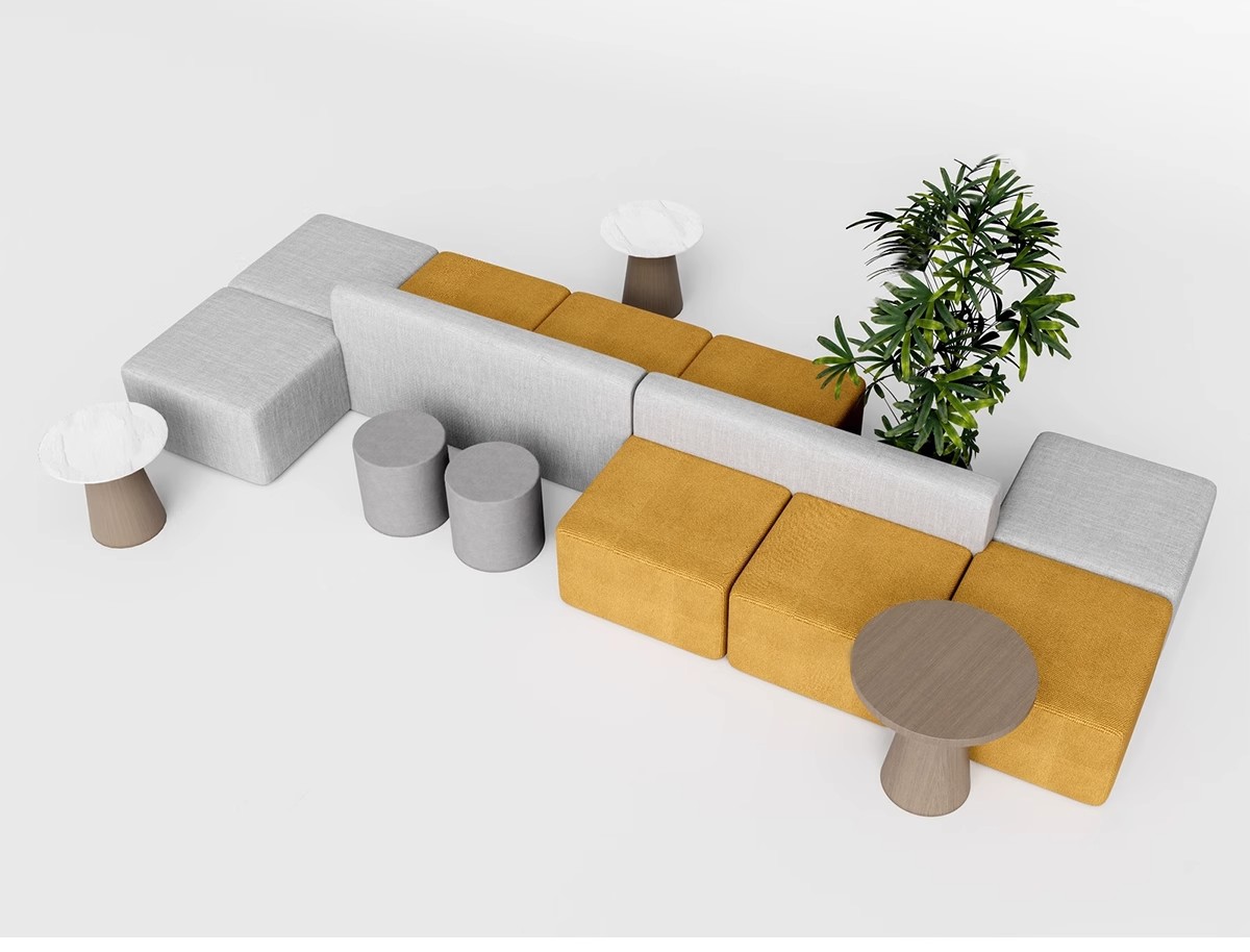 图片[4]-休闲沙发SU模型 办公室等待休息区商场接待多人单体工装草图大师-大怪兽分享