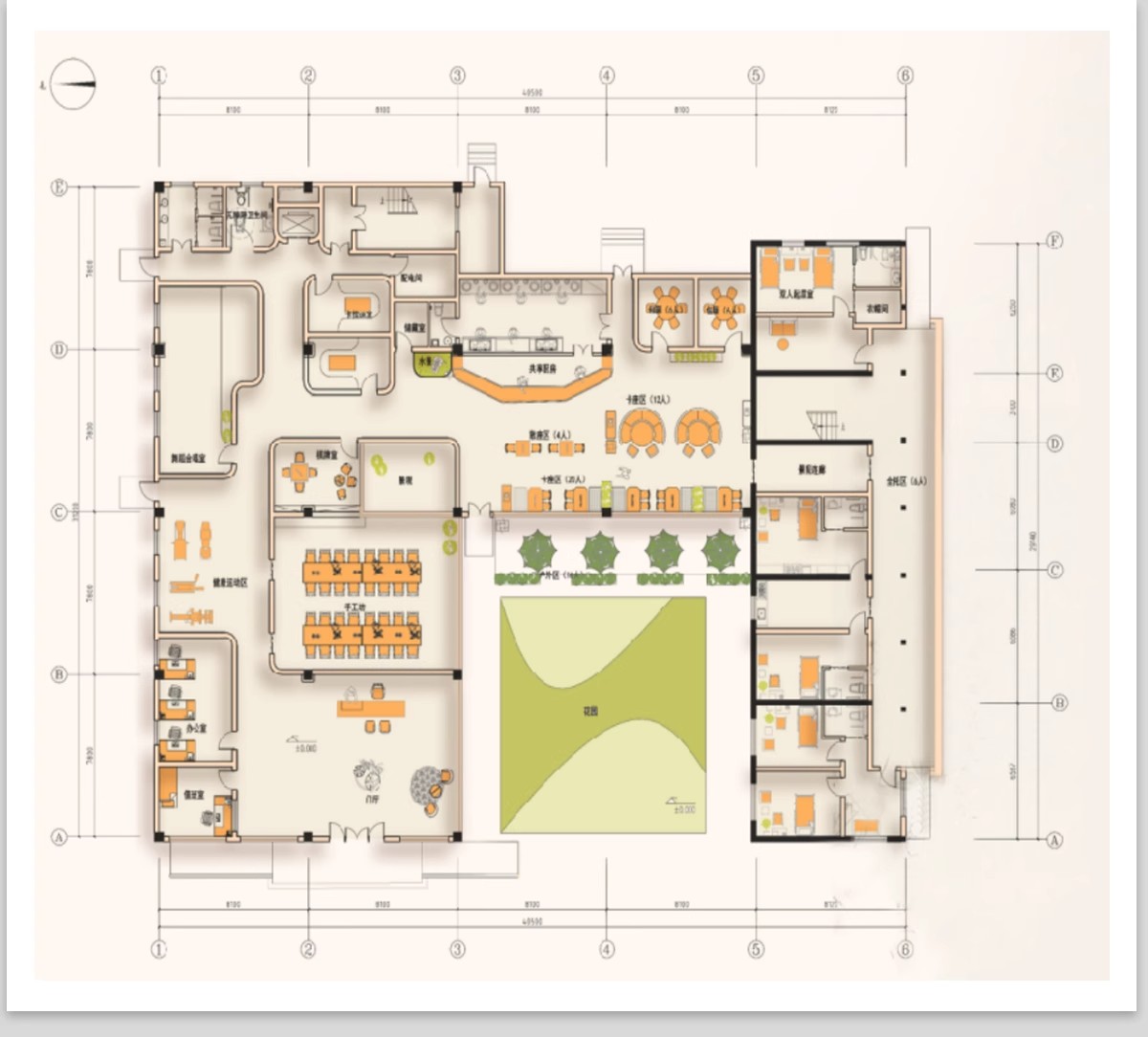 图片[4]-养老院社区养老服务中心建筑设计CAD施工图方案平面布置图PPT方案-大怪兽分享