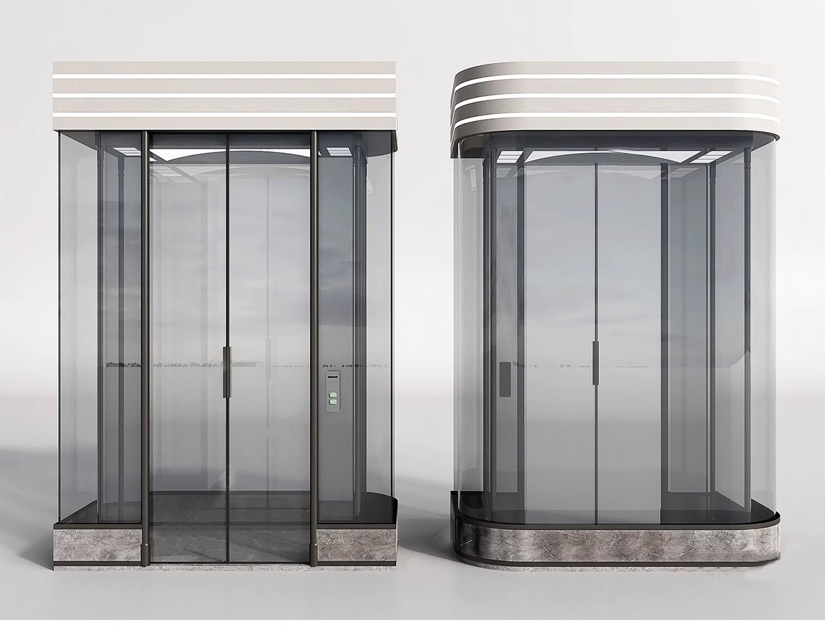 图片[4]-现代电梯门SU模型垂直升降客梯商场观光电梯玻璃货梯轿厢草图大师-大怪兽分享