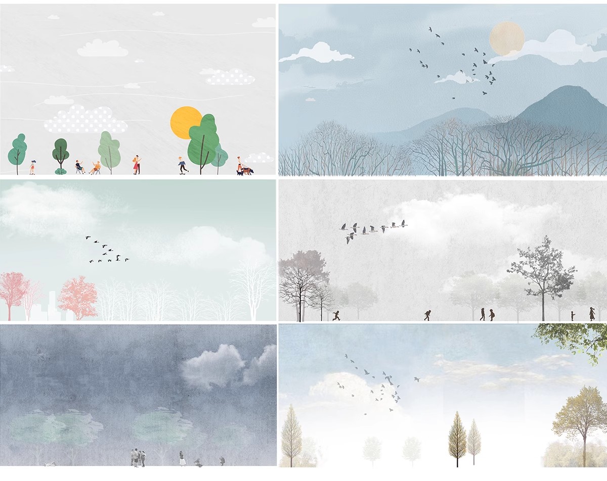 图片[4]-插画风拼贴矢量线稿风手绘白云朵天空背景云彩PSD分层素材PNG免扣-大怪兽分享