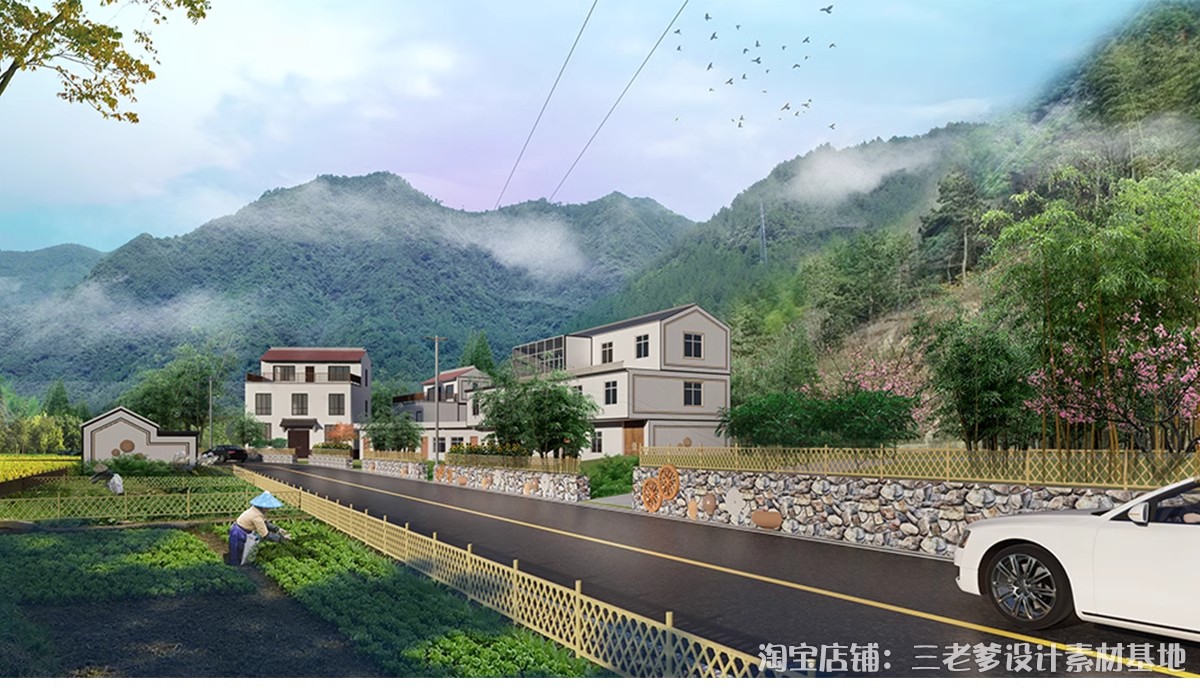 图片[4]-新农村环境景观改造效果图ps后期 美丽乡村绿化花境卉素材psd分层-大怪兽分享