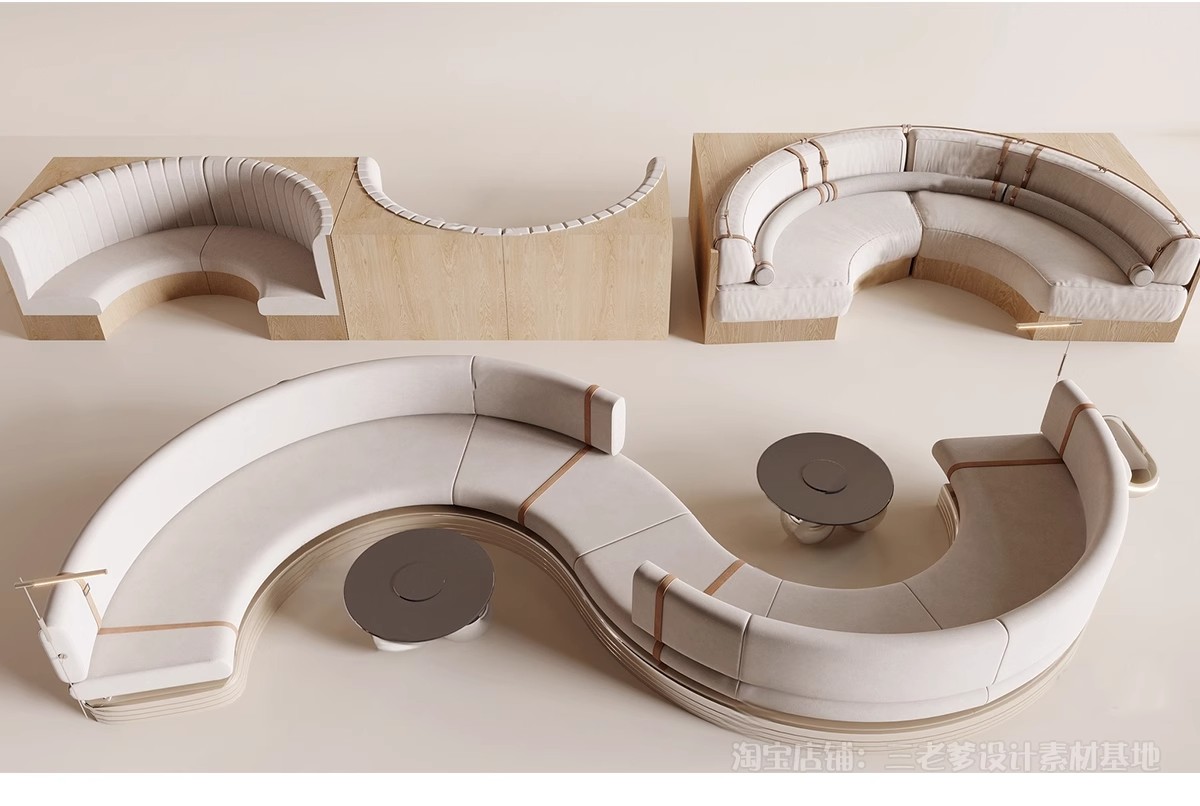 图片[5]-现代北欧咖啡厅餐厅火锅店甜品奶茶店卡座坐椅草图大师SU模型素材-大怪兽分享