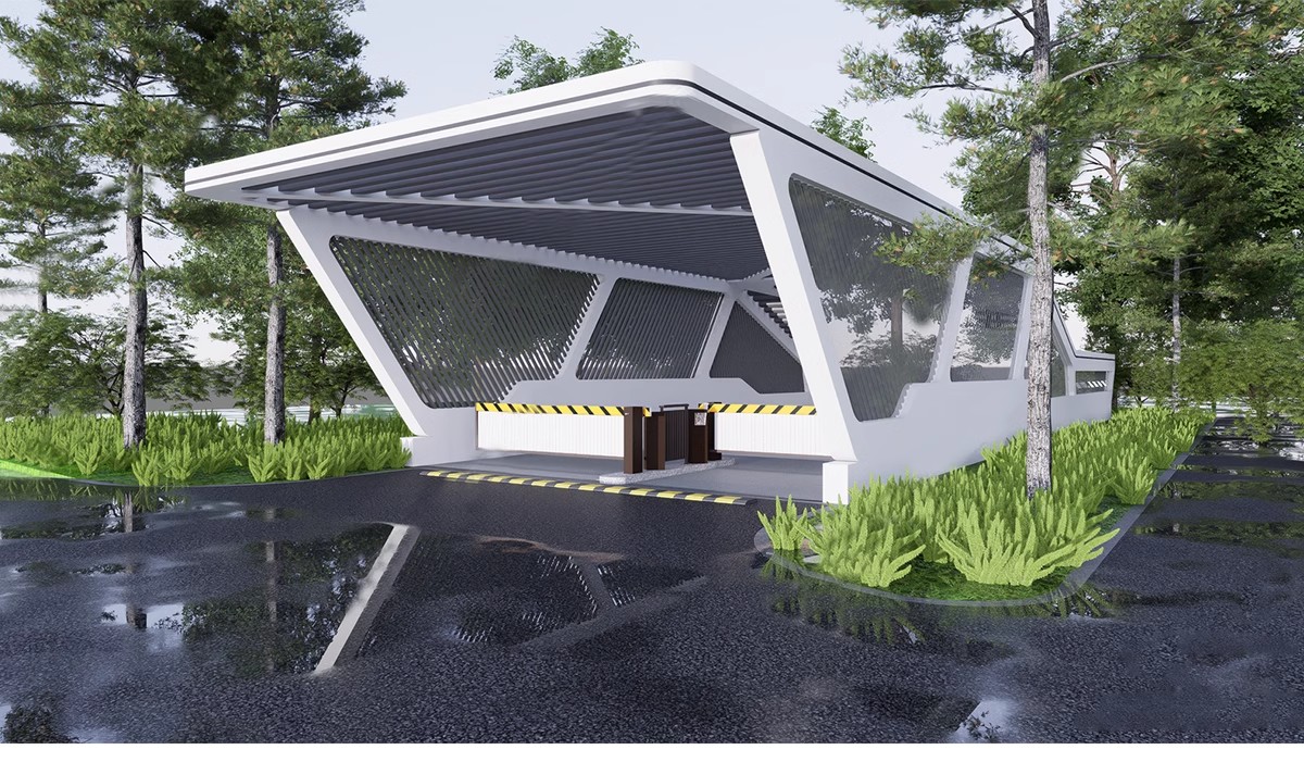 图片[5]-小区景观构筑物住宅建筑地下停车库停车场出入口SU模型库草图大师-大怪兽分享