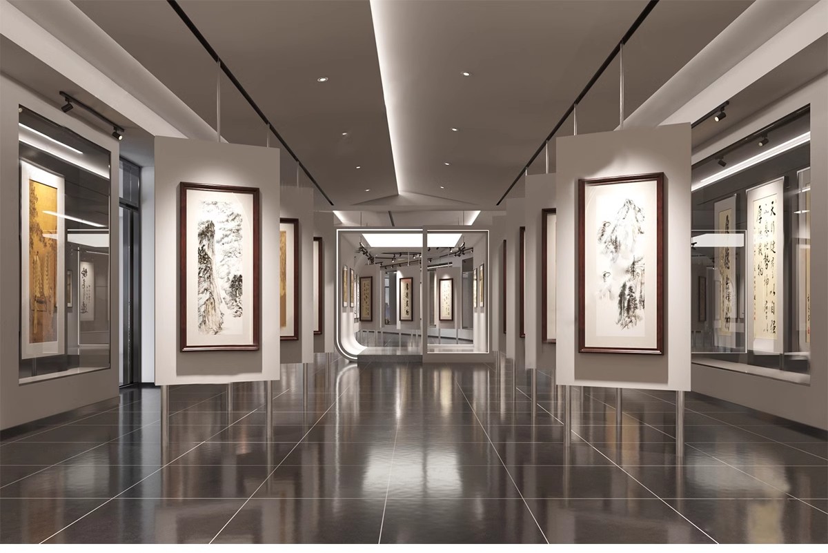 图片[5]-现代画室文化展览馆新中式书画展厅画廊美术馆草图大师SU模型素材-大怪兽分享