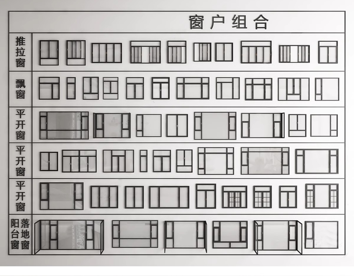 图片[5]-草图大师现代窗户组合推拉窗平开窗落地窗铝合金窗框断桥窗SU模型-大怪兽分享