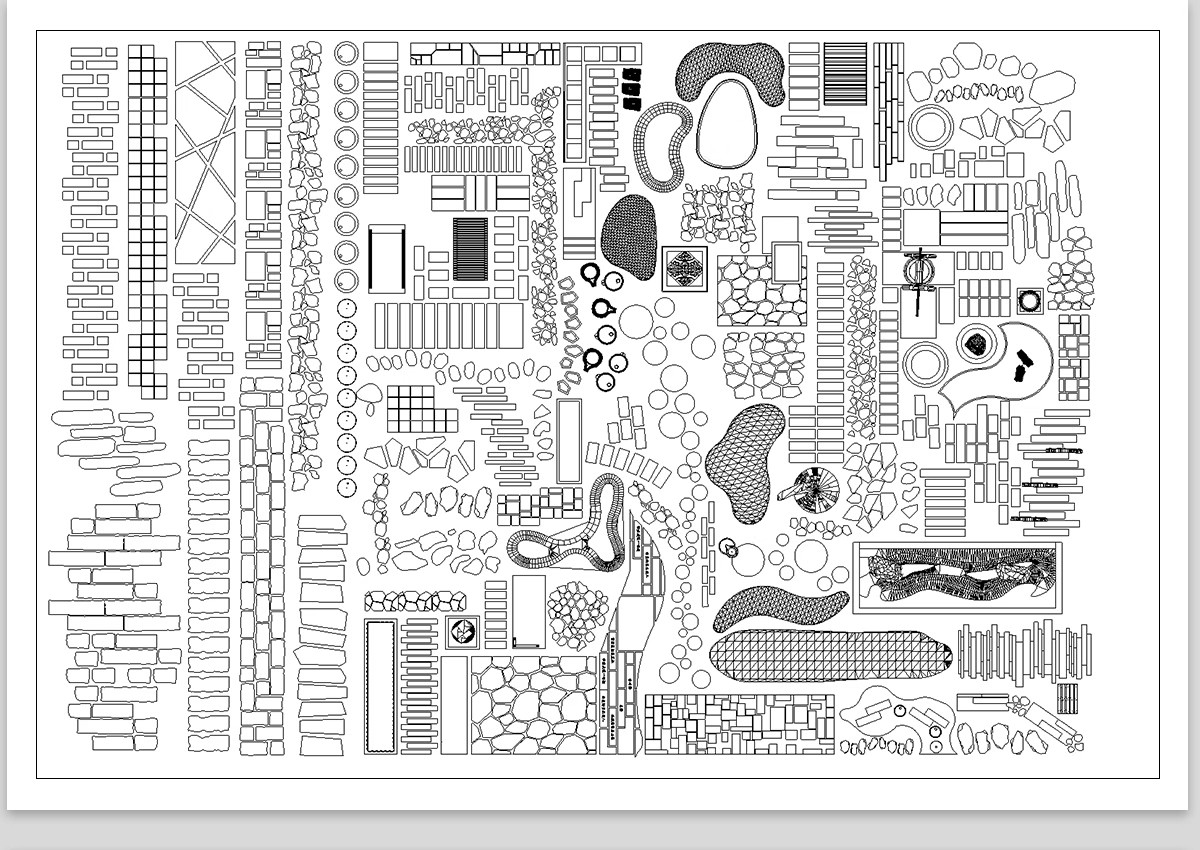 图片[5]-步道汀步小路CAD施工图 地面园林铺装中式别墅庭院景观小品图库块-大怪兽分享