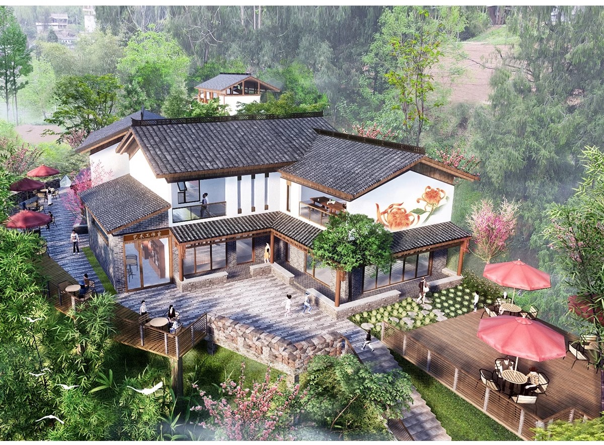 图片[5]-农村村庄落老房改造新中式景区民宿度假村美丽乡村SU模型草图大师-大怪兽分享