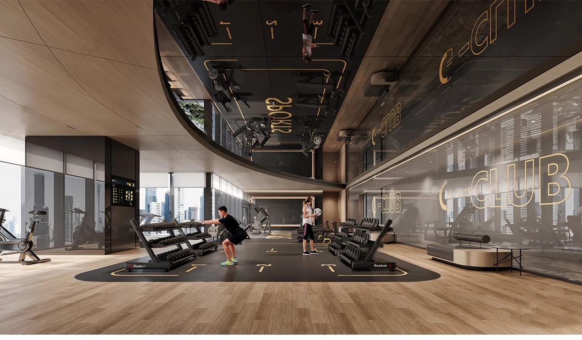 图片[5]-现代工业风健身房SU模型配套CAD施工图俱乐部私教瑜伽室草图大师-大怪兽分享