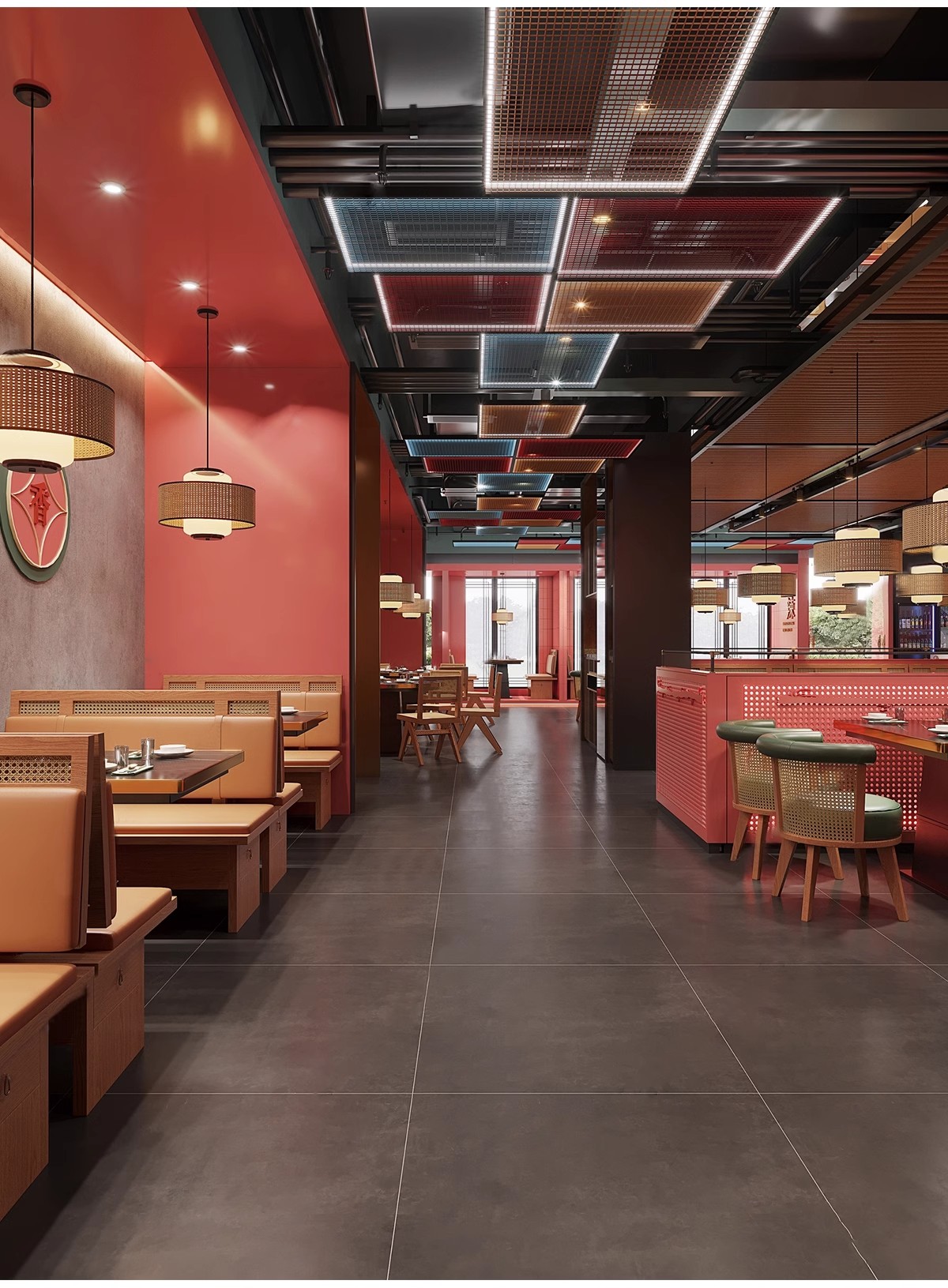 图片[5]-草图大师新中式风格餐饮店铺门头中餐厅餐馆快餐店室内设计SU模型-大怪兽分享