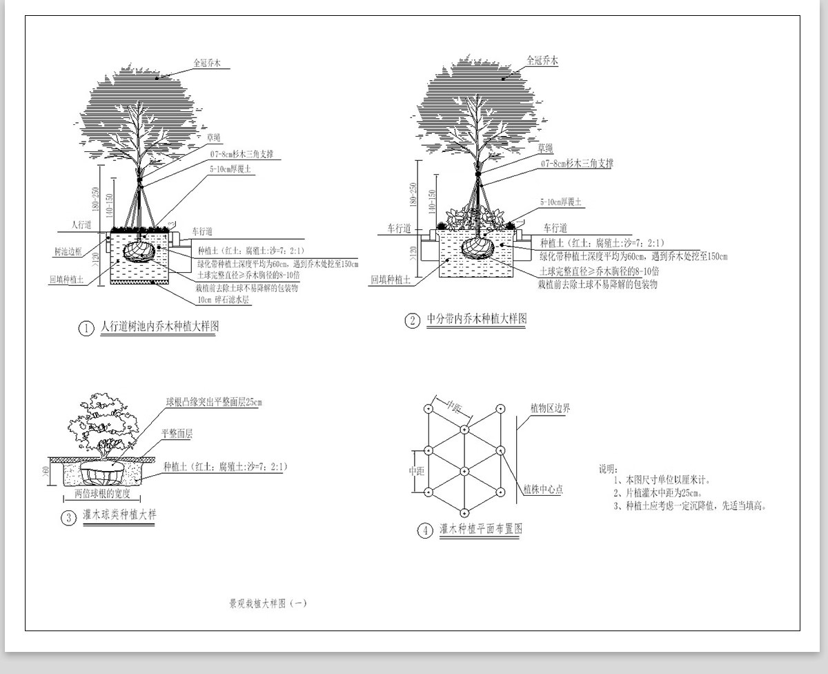 图片[5]-绿化植物种植CAD施工图 园林景观施工大样图详图设计说明图库素材-大怪兽分享