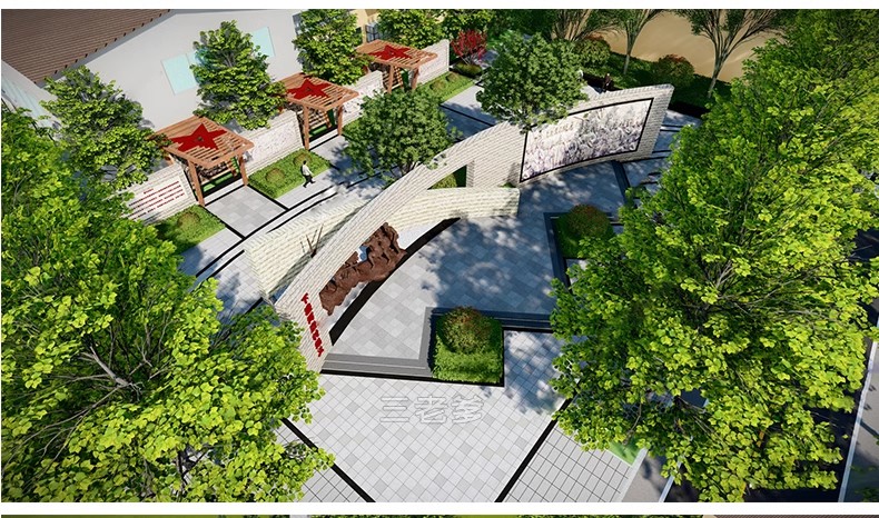 图片[5]-红色文化党建主题美丽乡村新农村公园广场旅游景区草图大师SU模型-大怪兽分享