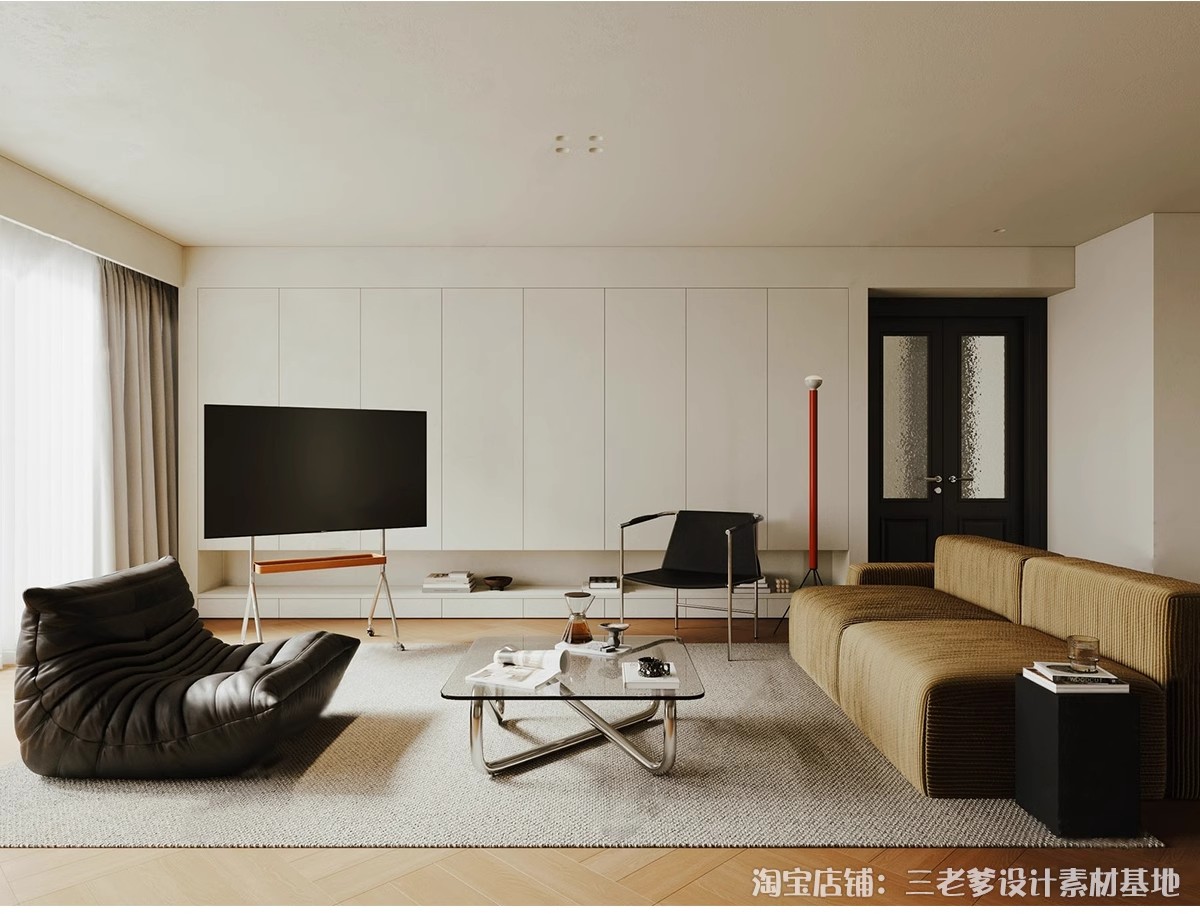 图片[5]-包豪斯家装SU模型 客厅餐厅多巴胺中古沙发桌椅家具组合草图大师-大怪兽分享