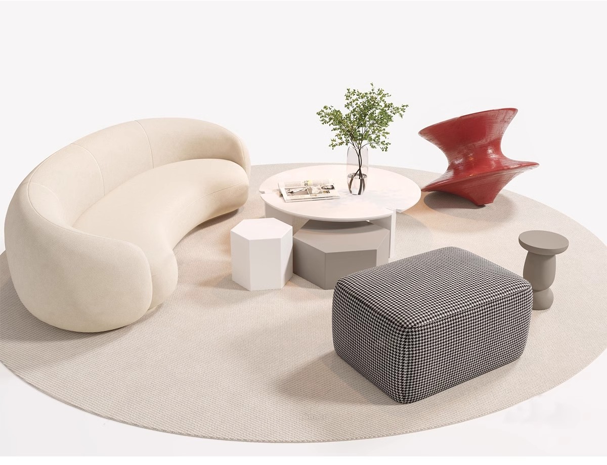 图片[5]-休闲沙发SU模型 办公室等待休息区商场接待多人单体工装草图大师-大怪兽分享